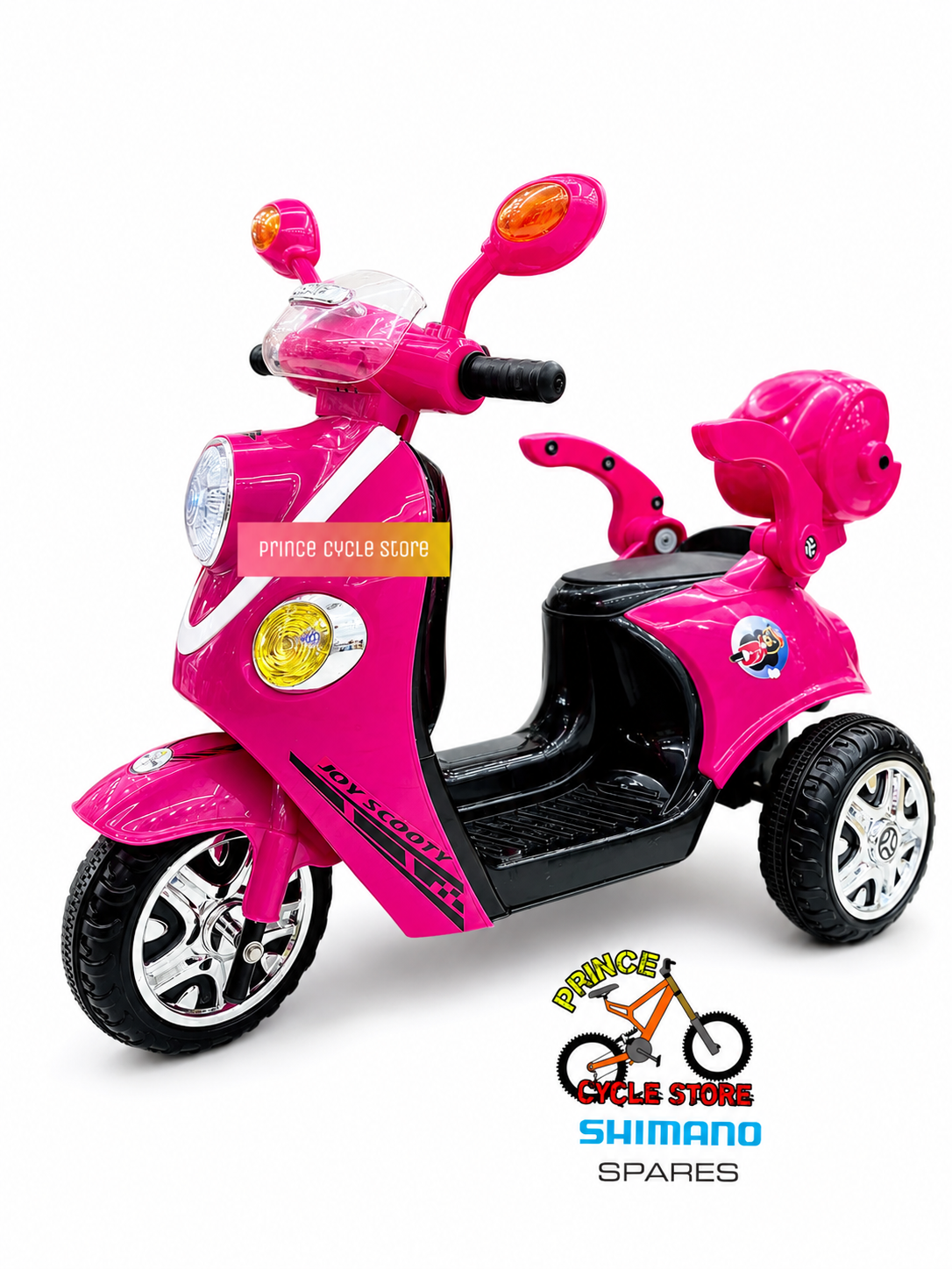 Joy Scooty Bike For Girls With Light & Music - Red /Pink (Rechargeable Electric Bike for Kids)